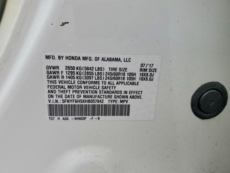 2017 HONDA PILOT EXL 13