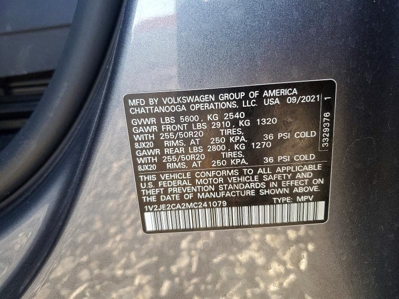 2021 VOLKSWAGEN ATLAS CROSS SPORT SE 13