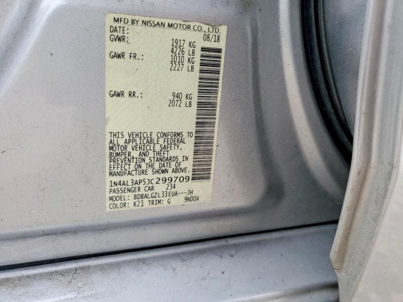 2018 NISSAN ALTIMA 2.5 S 13