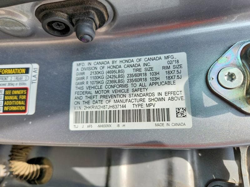 2018 HONDA CR-V EXL EXL 13