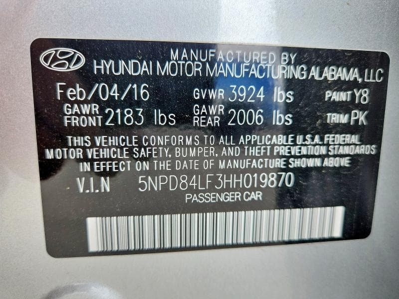 2017 HYUNDAI ELANTRA SE SE 12