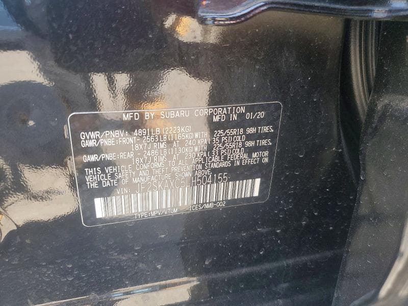 2020 SUBARU FORESTER TOURING TOURING 14