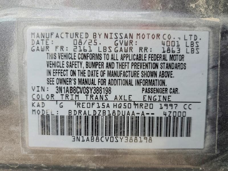 2025 NISSAN SENTRA SV 13
