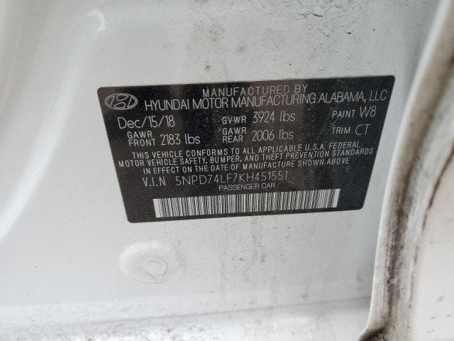 2019 HYUNDAI ELANTRA SE SE 12