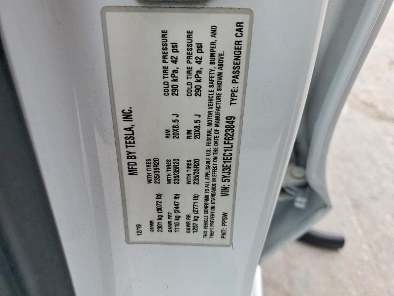 2020 TESLA MODEL 3 12