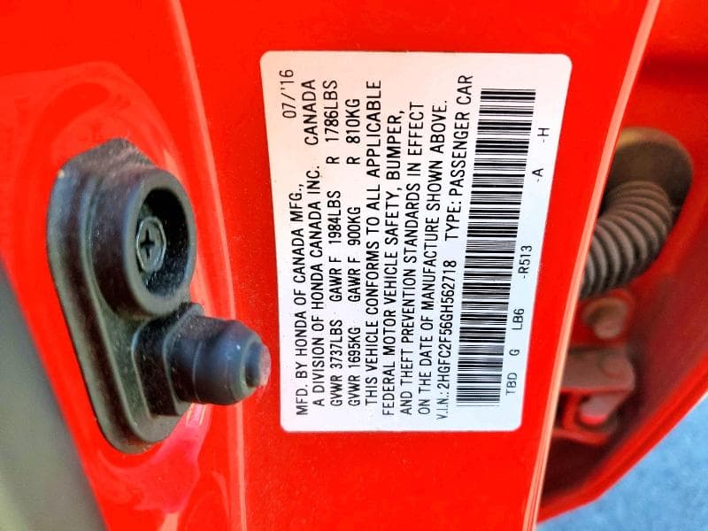 2016 HONDA CIVIC LX 12