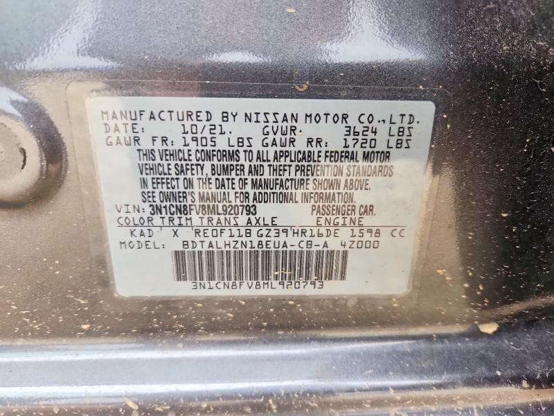 2021 NISSAN VERSA SR 12