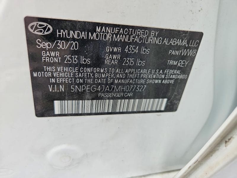 2021 HYUNDAI SONATA SE 12