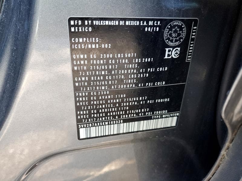 2019 VOLKSWAGEN TIGUAN SE 14