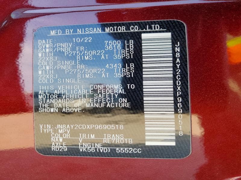 2023 NISSAN ARMADA PLATINUM PLATINUM 13