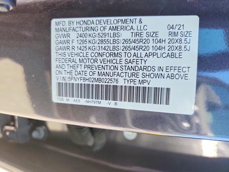 2021 HONDA PASSPORT ELITE ELITE 13