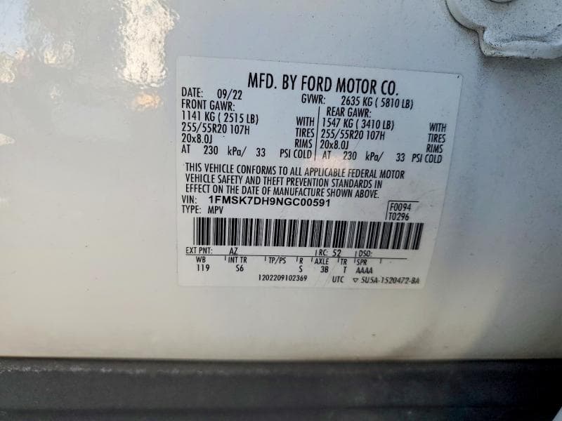 2022 FORD EXPLORER XLT XLT 13