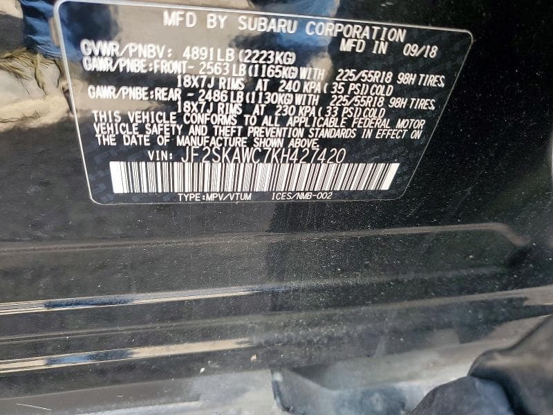 2019 SUBARU FORESTER TOURING 13
