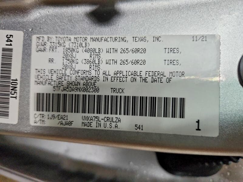 2022 TOYOTA TUNDRA DOUBLE CAB LIMITED DOUBLE CAB LIMITED 12