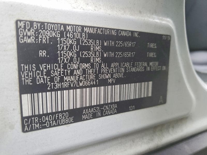 2020 TOYOTA RAV4 LE 13