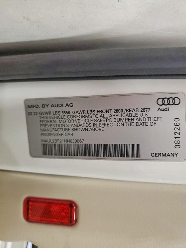 2022 AUDI A6 PREMIUM PLUS PREMIUM PLUS 12