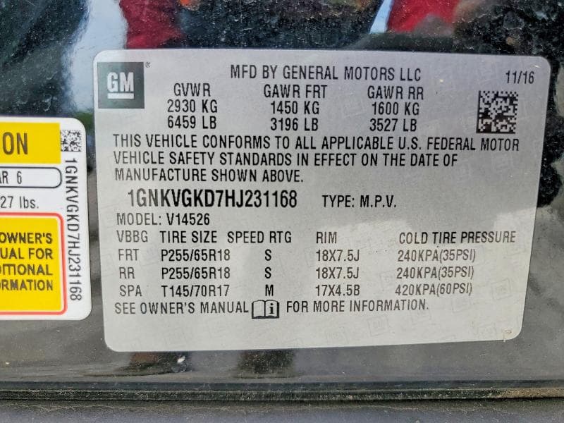 2017 CHEVROLET TRAVERSE LT 13