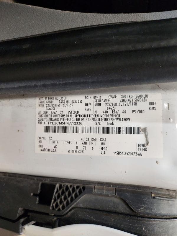2017 FORD TRANSIT T-150 14