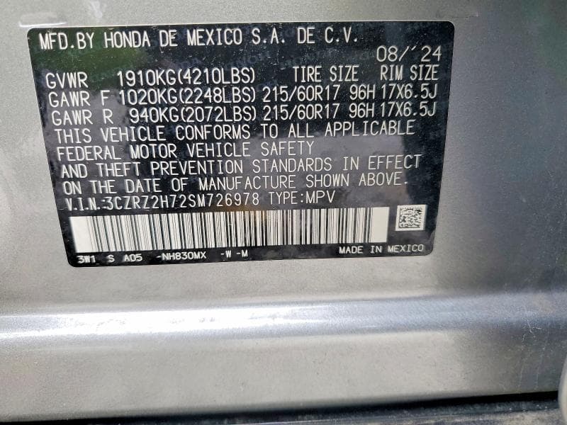 2025 HONDA HR-V EXL 12