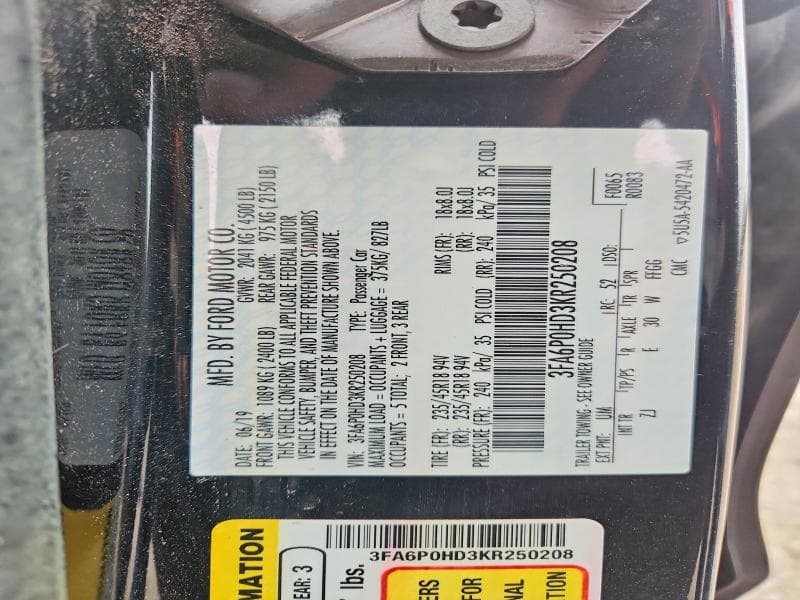 2019 FORD FUSION SE SE 12