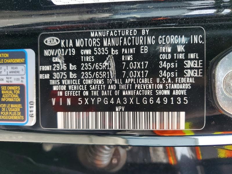 2020 KIA SORENTO LX 13