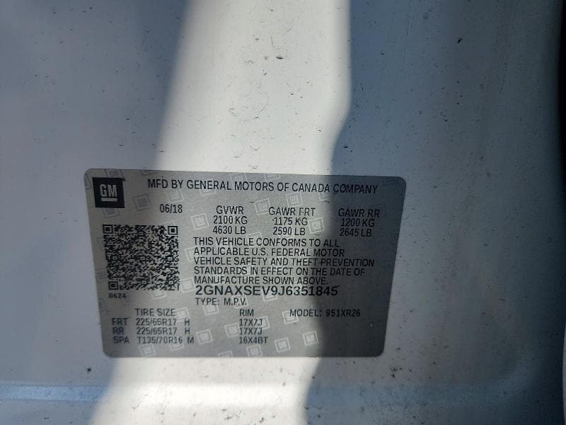 2018 CHEVROLET EQUINOX LT 13