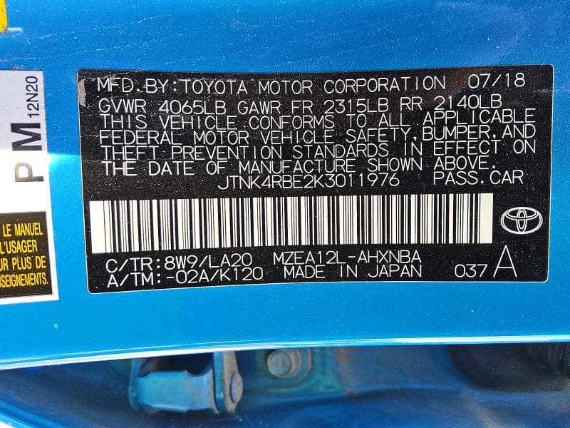 2019 TOYOTA COROLLA HATCHBACK XSE 12