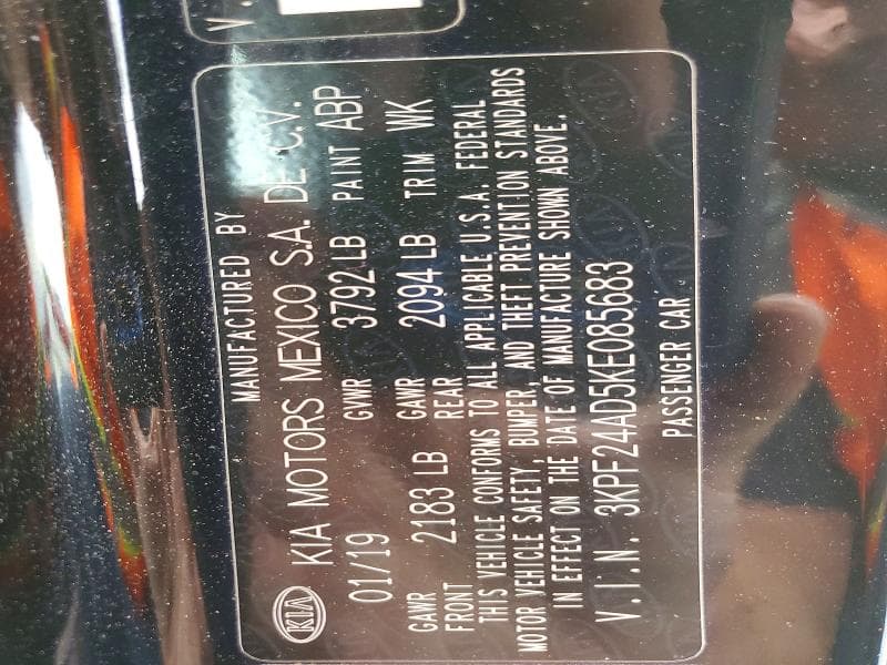2019 KIA FORTE LXS 13