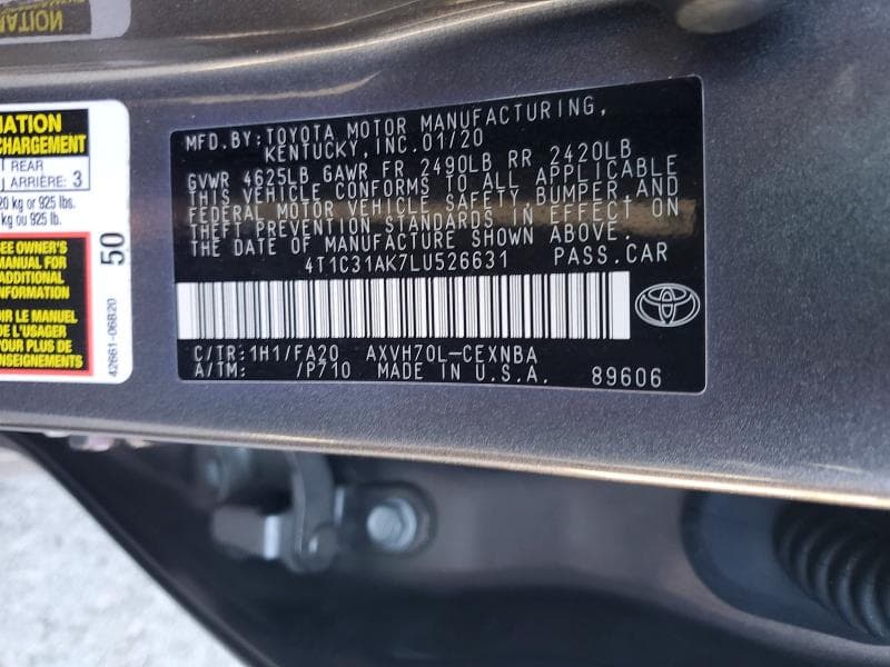 2020 TOYOTA CAMRY LE 13