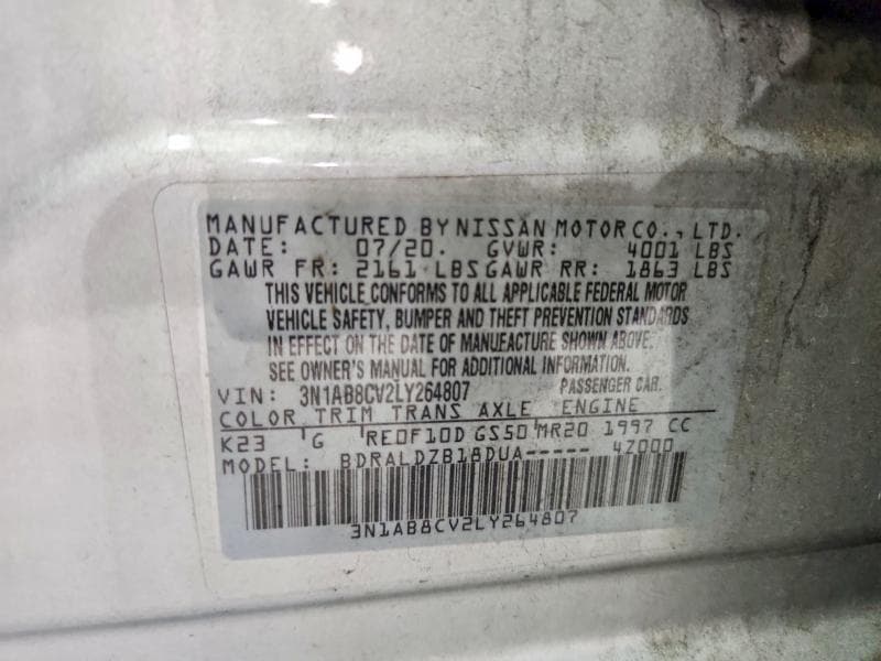 2020 NISSAN SENTRA SV 12