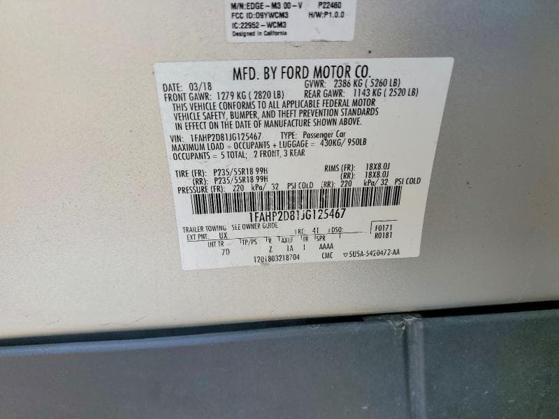 2018 FORD TAURUS SE SE 12