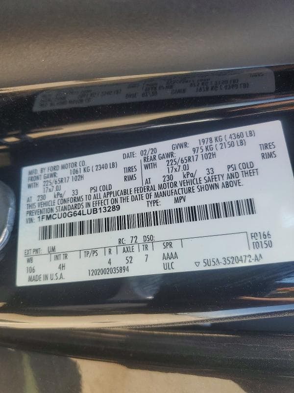 2020 FORD ESCAPE SE 12