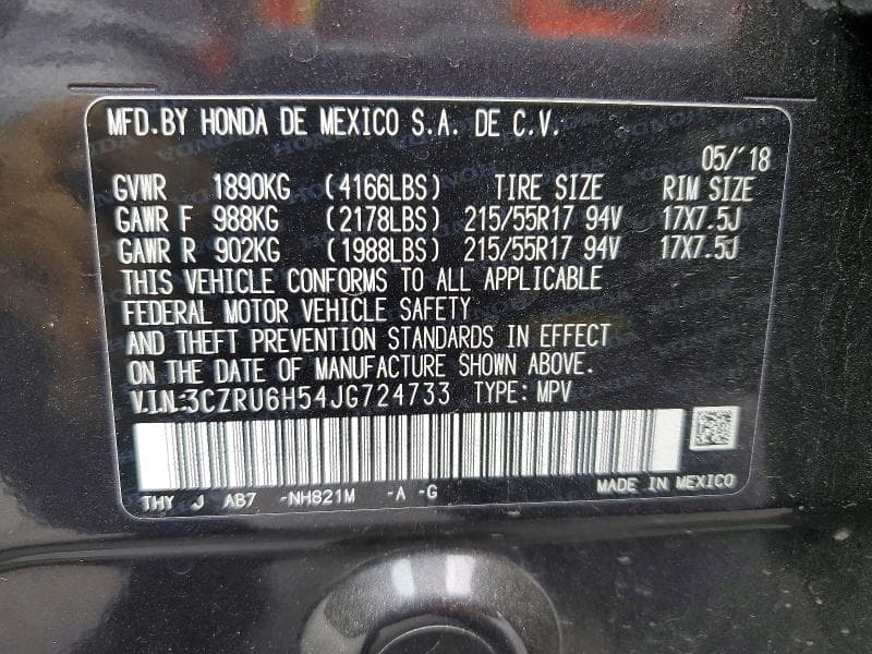 2018 HONDA HR-V EX EX 12