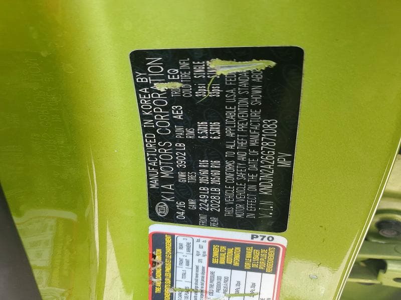 2016 KIA SOUL BASE 12