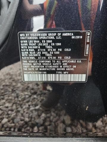 2019 VOLKSWAGEN ATLAS S 13
