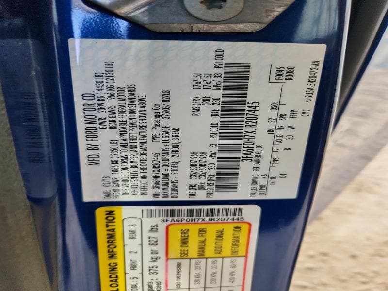 2018 FORD FUSION SE 12
