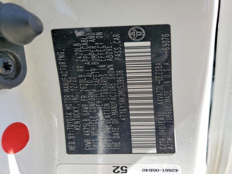 2021 TOYOTA CAMRY SE 12