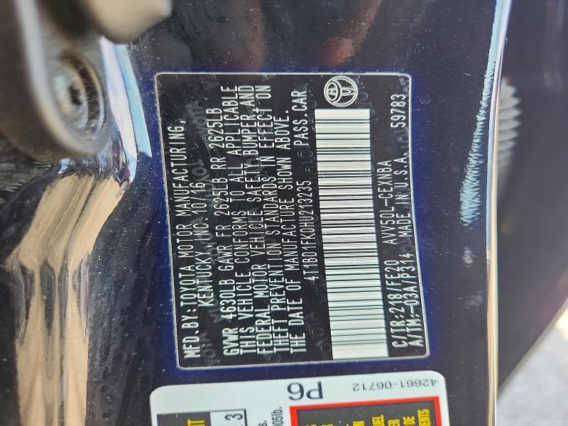 2017 TOYOTA CAMRY HYBRID LE LE 13