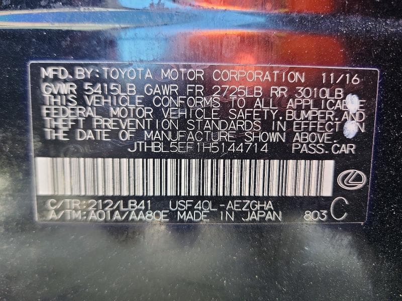 2017 LEXUS LS 460 460 12