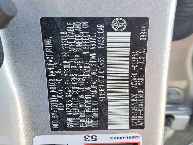 2018 TOYOTA CAMRY XSE XSE 12