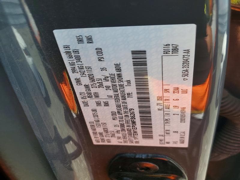 2021 FORD F150 SUPERCREW SUPERCREW 12