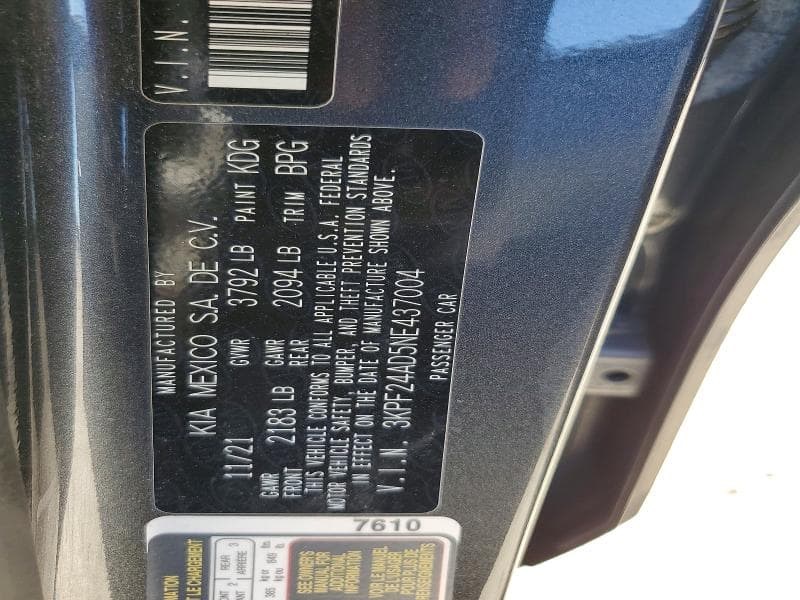 2022 KIA FORTE LXS 13