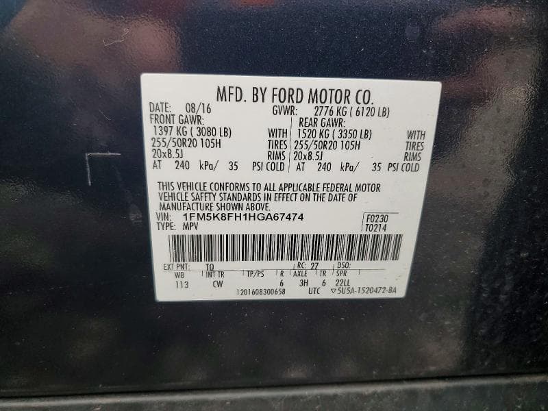 2017 FORD EXPLORER LIMITED LIMITED 13