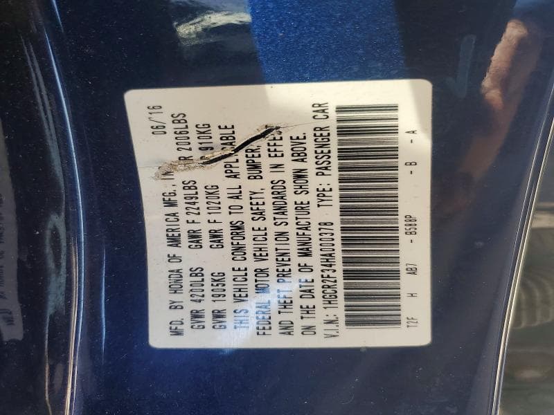 2017 HONDA ACCORD LX 12