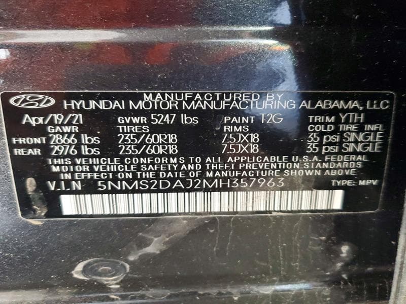 2021 HYUNDAI SANTA FE SEL SEL 13