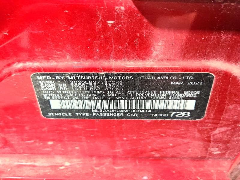 2021 MITSUBISHI MIRAGE ES ES 13