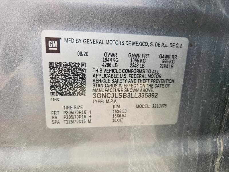 2020 CHEVROLET TRAX 1LT 12
