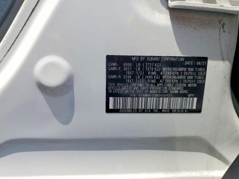2021 SUBARU ASCENT PREMIUM 14