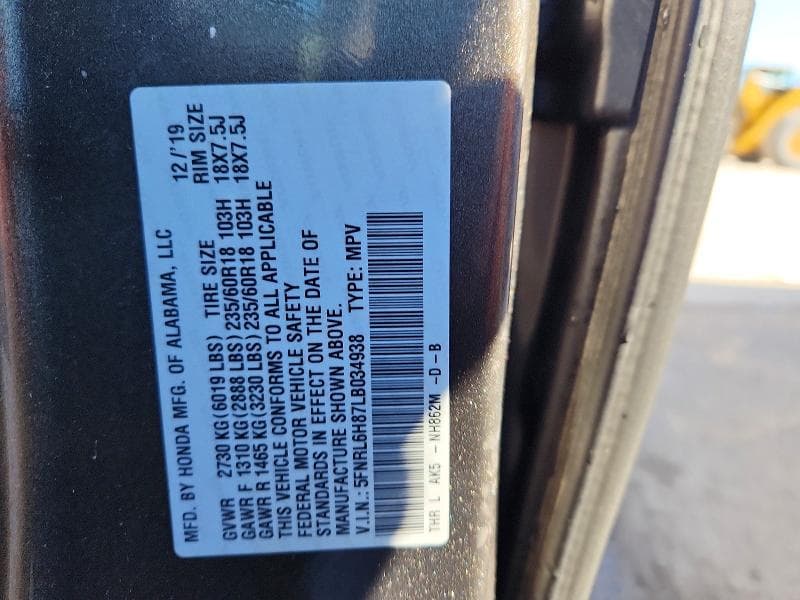 2020 HONDA ODYSSEY TOURING 13