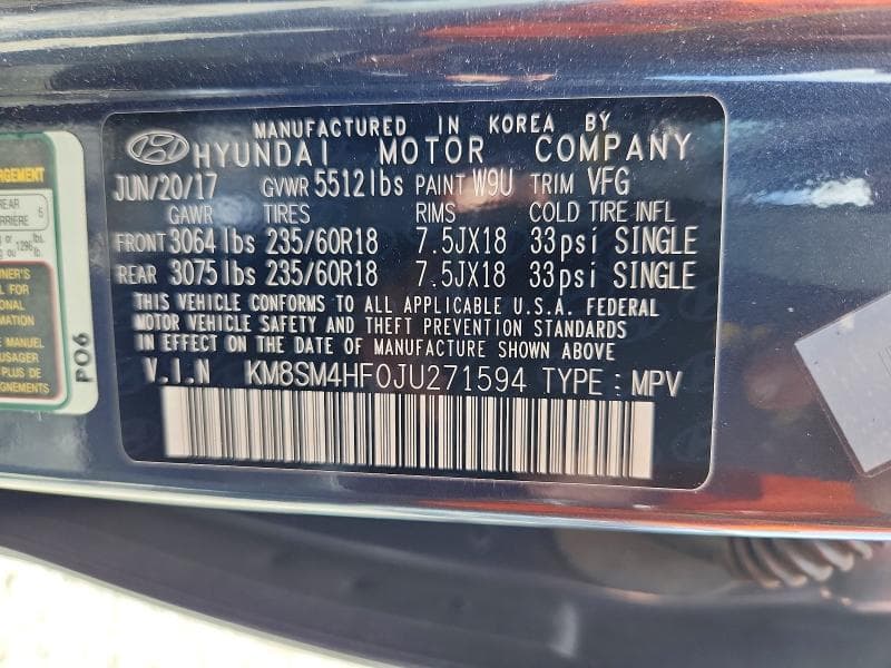2018 HYUNDAI SANTA FE SE SE 13